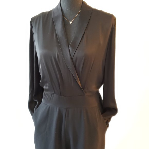 NWT Harlyn Black Tuxedo Straight Leg Jumpsuit - Picture 2 of 8